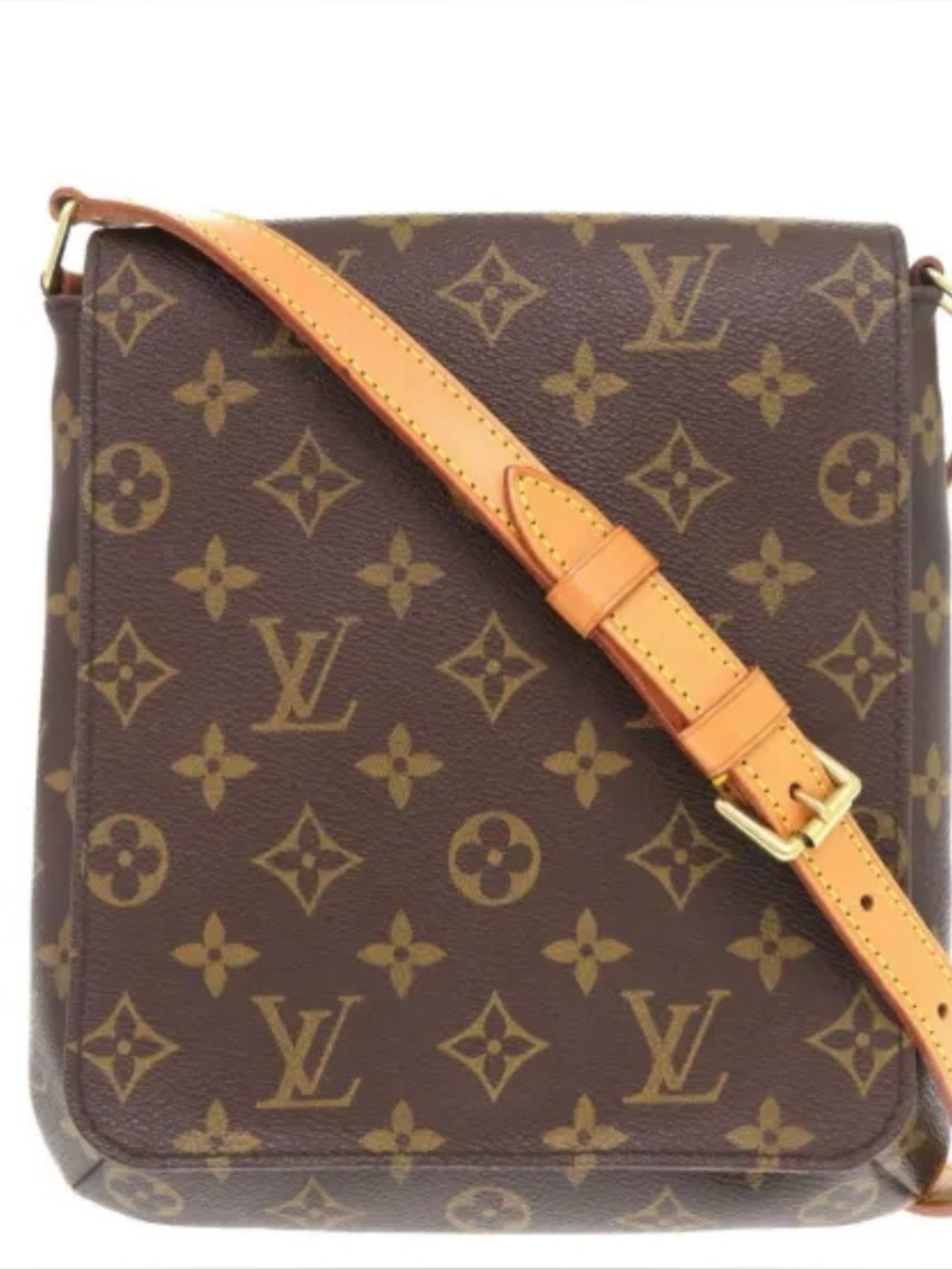 Authentic Louis Vuitton Brown Monogram Musette Crossbody Bag